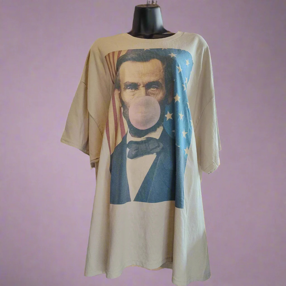 Founding Fathers Lincoln Bubble Gum HATMAN ORIGINALS T SHIRT TEE MADE IN USA - Picture 2 of 2